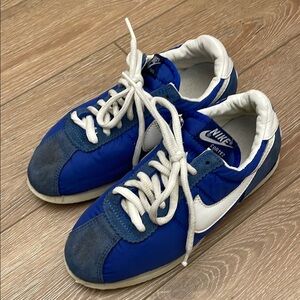 Nike Royal Blue and White Cortez Sneakers